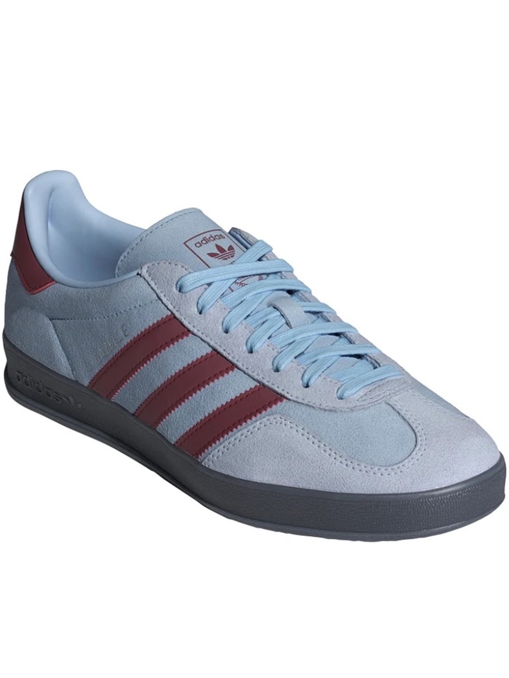 Adidas Originals Gazelle Indoor sz 11 Clear Sky/Noble Maroon/Crystal Sky NIB